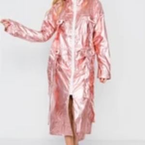 Metallic Lightweight Zip-up Jacket
